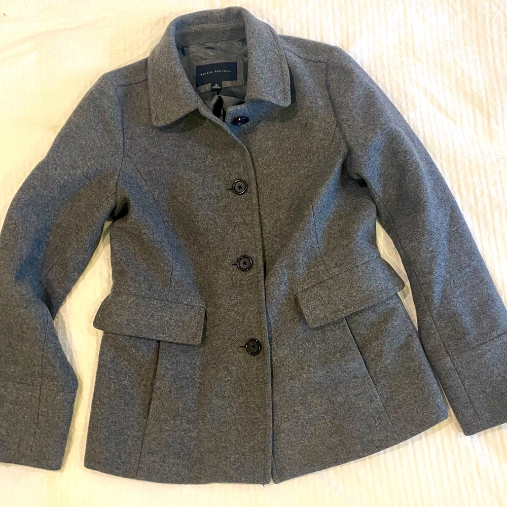 Gray Wool PeaCoat, Medium